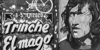 Mural com o rosto de Tomás 'Trinche' Carlovich  Foto: Instagram Club Central Córdoba de Rosario / BBC News Brasil