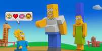 Homer, Marge e Maggie em versão 'Roblox'  Foto: FOX / Divulgação