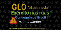 Áudio traz alegações falsas sobre publicação de GLO que determinaria que Forças Armadas agora controlam o Brasil  Foto: Aos Fatos