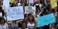 Ato na Paulista pediu descriminalização do aborto  Foto: JF Diorio/Estadão / Estadão