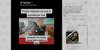 Publicações compartilham vídeo antigo para sugerir que Bolsonaro teria ameaçado o ministro Alexandre de Moraes recentemente  Foto: Aos Fatos