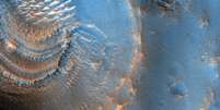 "Formas misteriosas" em cratera marciana foram captadas por sonda da Nasa  Foto: Nasa