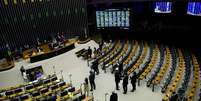 BRASILIA DF 16-12-2022 NACIONAL CONGRESSO NACIONAL RODRIGO PACHECO da Cv¢mara dos Deputados durante sessv£o conjunta do Congresso Nacional. Na pauta, apreciavßv£o do projeto de resoluvßv£o que disciplina as emendas do relator-geral ao Orvßamento (PRS 3/2022). O texto define critv©rios para distribuivßv£o e destinavßv£o dos recursos tocados por essas emendas.¬† Mesa: relator-geral do Orvßamento 2023, senador Marcelo Castro (MDB-PI); presidente do Senado Federal, senador Rodrigo Pacheco (PSD-M  Foto: Pedro França/Agência Senado / Estadão