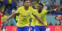 Casemiro e Vini Jr são destaques da Seleção Brasileira (Foto: NELSON ALMEIDA/AFP)  Foto: Lance!