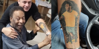 Filho do ex-jogador Manoel Maria, que tem tatuagem de Pelé, presta homenagem ao Rei do Futebol  Foto: Reprodução/aarao_alvez/Instagram