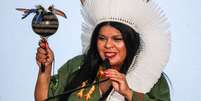Sonia Guajajara tomou posse como ministra dos Povos Indígenas nesta quarta-feira, 11  Foto: Scarlett Rocha/AGIF