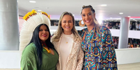 Daniela do Waguinho faz foto com as novas ministras Sônia Guajajara e Anielle Franco  Foto: Divulgação
