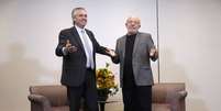 Alberto Fern&aacute;ndez e Lula durante encontro em outubro, em S&atilde;o Paulo  Foto: EPA / Ansa - Brasil