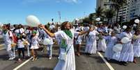 Caminhada em defesa da liberdade religiosa  Foto: Henrique Esteves / BBC News Brasil