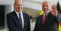 Chanceler da Alemanha, Olaf Scholz, é recebido pelo presidente Lula no Palácio do Planalto  Foto: DW / Deutsche Welle