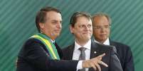 Guedes e Tarcísio foram ministros durante a gestão do ex-presidente Jair Bolsonaro (PL)  Foto: Dida Sampaio/Estadão / Estadão