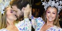 Carnaval 2023: Carla Diaz ganhou beijo do noivo em ensaio da Estrela do Terceiro Milênio.  Foto: AGNews / Purepeople