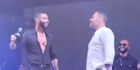 Gusttavo Lima chama f&atilde; para subir no palco e oferece bebida  Foto: Reprodu&ccedil;&atilde;o/Twitter