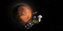 Representação artística das sondas ESCAPADE na órbita de Marte   Foto: Rocket Lab USA/UC Berkeley / Meio Bit