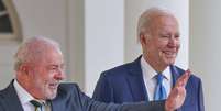 O presidente do Brasil, Luiz Inácio Lula da Silva em visita ao presidente dos Estados Unidos, Joe Biden.  Foto: Divulgação / Estadão