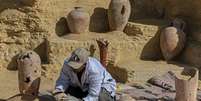 Os arqueólogos fizeram descobertas importantes em Saqqara, no Egito  Foto: KHALED DESOUKI/AFP via Getty Images / BBC News Brasil