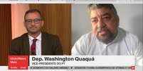 Octávio Guedes e Washigton Quaquá tiveram um embate ao vivo  Foto: Reprodução/TV