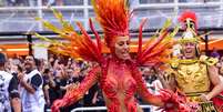 Sabrina Sato representou o dragão de São Jorge no desfile do carnaval 2023 da Gaviões da Fiel torcida em 18 de fevereiro de 2023.  Foto: AGNews, Leo Franco / Purepeople
