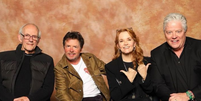 Christopher Lloyd (doutor Emmett Brown), Michael J. Fox (Marty McFly), Lea Thompson (Lorraine Baines McFly) e Tom Wilson (Biff Tannen)   Foto: Reprodução/Instagram/@mrchristopherlloyd