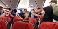 Um avião da Latam foi palco de uma briga entre passageiros e funcionários  Foto: Reprodução/Twitter/@fdo2000