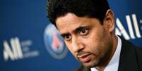 Nasser Al-Khelaïfi, presidente do Paris Saint-Germain (Foto: FRANCK FIFE / AFP)  Foto: Lance!