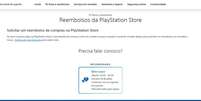Captura de tela que mostra o suporte da PlayStation Store (Imagem: Rodrigo Folter/Captura de tela)  Foto: Canaltech