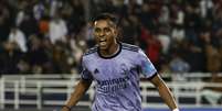 Rodrygo treinou com o elenco do Real Madrid nesta terça-feira (KHALED DESOUKI / AFP)  Foto: Lance!