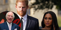 Família Real vive mais uma polêmica com Meghan Markle, Príncipe Harry e Rei Charles III.  Foto: Getty Images / Purepeople