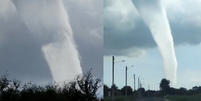 Tornado: moradores registram imagens impressionantes de enorme tromba d'água em Palmares do Sul (RS)  Foto: Metsul