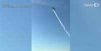 Um vídeo compartilhado nas redes sociais flagrou o rastro de querosene deixado por um avião da Delta Airlines   Foto: Reprodução: Redes Sociais
