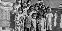 As crianças do campo de concentração de Temixco frequentavam a escola dentro da fazenda ou iam para o centro público do município  Foto: Arquivo Nacional do México / BBC News Brasil