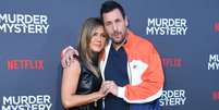 Adam Sandler fala sobre 'empolgação' de Jennifer Aniston em cena de beijo: "Feche essa boca!"  Foto: VALERIE MACON/AFP via Getty Images / Hollywood Forever TV