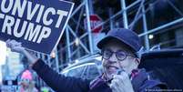 Em Nova York, manifestantes pedem condenação de Trump   Foto: DW / Deutsche Welle