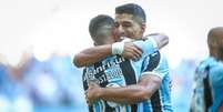 Luis Suárez fez o gol do título do Grêmio contra o Caxias (Lucas Uebel/Grêmio FBPA)  Foto: Lance!