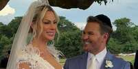 Eduardo Costa e Mariana Polastreli se casaram neste sábado, 8 de abril de 2023.  Foto: Reprodução, Instagram Stories / Purepeople