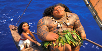 Moana e Maui em cena da animação de 2016.  Foto: Adoro Cinema