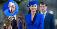 Unhas vermelhas e look azul: por que outfit de Kate Middleton na Páscoa é 'estratégico' da família real?.  Foto: Getty Images / Purepeople