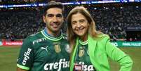 Abel Ferreira e Leila Pereira durante a comemoração do Paulistão-2023 (Foto: Cesar Greco/Palmeiras)  Foto: Lance!