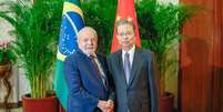 Declaração foi feita durante encontro com o presidente do parlamento chinês, Zhao Leji  Foto: Ricardo Stuckert / PR / BBC News Brasil