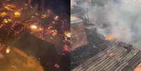 Incêndio atinge comunidade do Pau Queimado, na Zona Leste de São Paulo  Foto: Divulgação/Twitter/@BombeirosPMESP