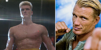 Da esquerda para direita: Dolph Lundgren no longa 'Rocky IV', de 1985, e atualmente em postagem do Instagram  Foto: Reprodução/Redes Sociais 