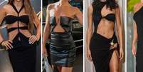 Moda das famosas: vestido preto com recorte ousado é trend entre celebridades. Descubra quem aderiu à tendência.  Foto: Montagem com fotos de Divulgação, Agnews e Getty / Purepeople