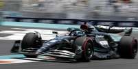 George Russell e o W14 em Miami. Mercedes joga suas fichas na atualização para voltar às vitórias  Foto: Sulay Kelly / Mercedes AMG F1