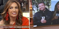 Patr&iacute;cia mandou um beijo para o jornalista.  Foto: Reprodu&ccedil;&atilde;o/ TV Globo 
