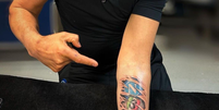 Tatuagem feita pelo técnico Luciano Spalletti em homenagem ao título do Napoli – Reprodução  Foto: Jogada10