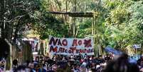 Grupos indígenas realizaram uma manifestação neste domingo, 4, em São Paulo  Foto: Reprodução/Instagram/@midiaguaranimbya/@richard_wera_mirim