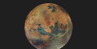 Neste mosaico, Marte aparece com cores e contraste aprimorado  Foto: ESA/DLR/FU Berlin/G. Michael