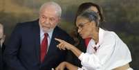 Presidente Lula durante cerimônia do Dia Mundial do Meio Ambiente ao lado da ministra do Meio Ambiente, Marina Silva.  Foto: Wilton Junior/Estadão / Estadão