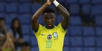 Vini Jr. fez o quarto gol do Brasil durante a partida   Foto: REUTERS/Albert Gea