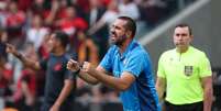 João Martins, auxiliar de Abel Ferreira, comandou o Palmeiras contra o Athletico, por conta de suspensão do técnico português.   Foto: Cesar Greco/Palmeiras / Esporte News Mundo